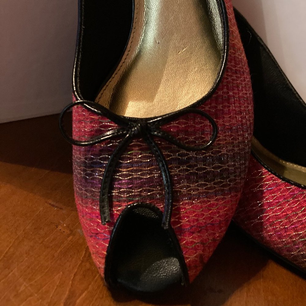 SHOE LIFE STRIDE HEELS BOW ON TOP SIZE 10 M PRETTY